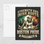 Boston Pride Irish Roots Bulldog Postkarte (Vorne/Hinten)