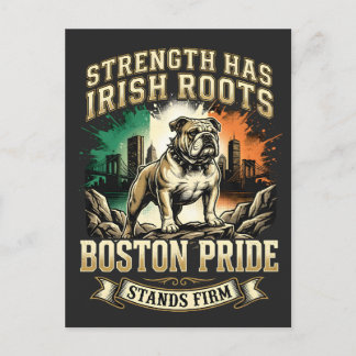 Boston Pride Irish Roots Bulldog Postkarte
