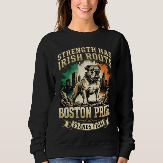 Boston Pride Irish Roots Bulldog Sweatshirt (Vorderseite)