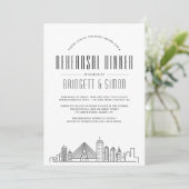 Boston Probe Dinner | Skyline Invite Einladung (Stehend Vorderseite)