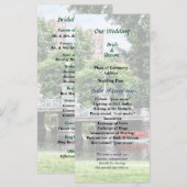 Boston Public Garden Bridge Wedding Program Programm (Vorne/Hinten)
