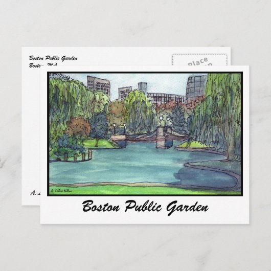 Boston Public Garden Postkarte (Vorne/Hinten)