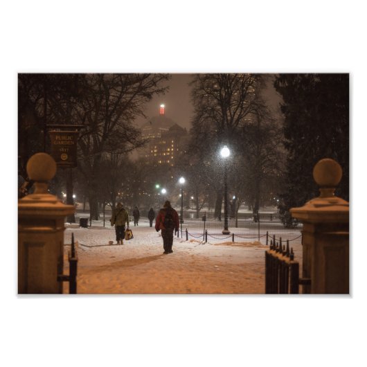 Boston Public Garden Snow Storm MA Massachusetts Fotodruck (Vorne)