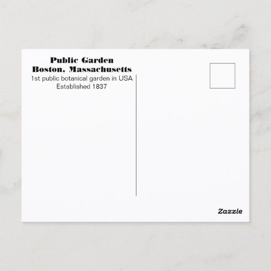 Boston Public Garden Swan Boats Fotografisch Postkarte (Rückseite)