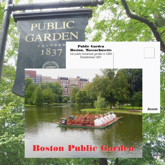 Boston Public Garden Swan Boats Fotografisch Postkarte