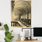 Boston Public Library Bates Hall 1896 Poster (Heimbüro)