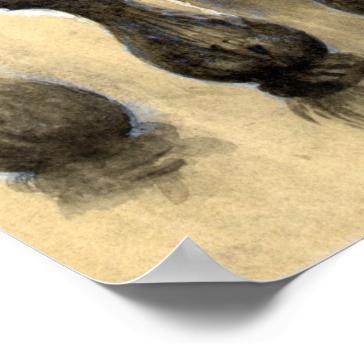 Boston Public Library Bates Hall 1896 Poster (Ecke)