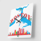 Boston Quadratische Wanduhr (Winkel)