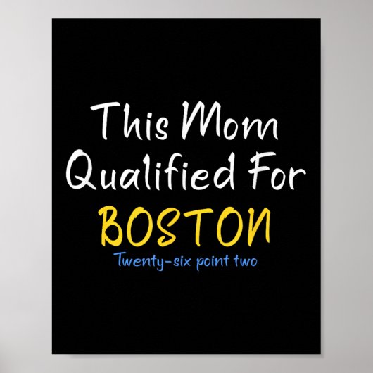 Boston Qualified Mama Funny Running Training Race Poster (Vorne)