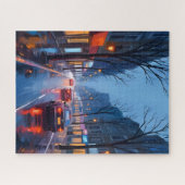 Boston Rain | Downtown City Street Massachusetts Puzzle (Horizontal)