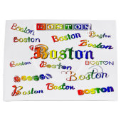 Boston Rainbow Schriftartes Große Geschenktüte (Vorderseite)