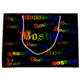Boston Rainbow Schriftartes Große Geschenktüte