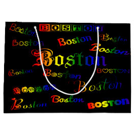 Boston Rainbow Schriftartes Große Geschenktüte
