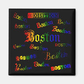 Boston Rainbow Schriftartes Magnet (Vorne)