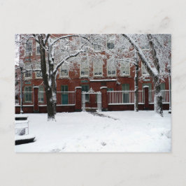 Boston Red School House in Winter White Snow Postkarte