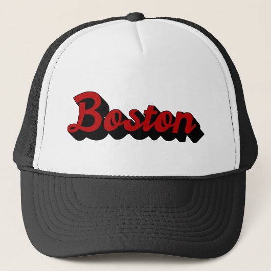 Boston Red und Black Truckerkappe (Vorderseite)