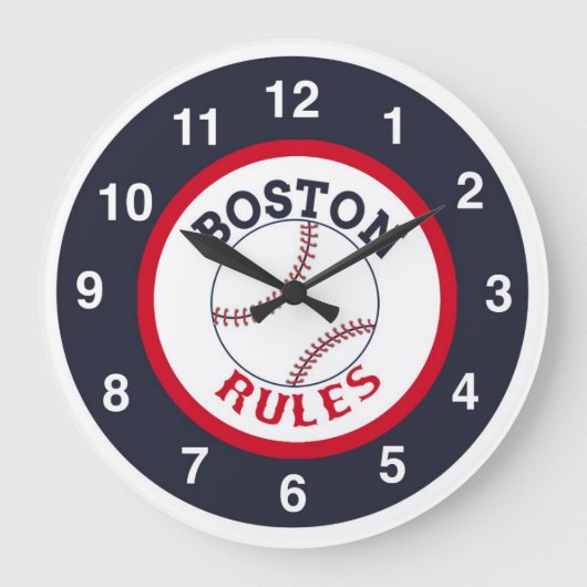 Boston regiert Baseball Clock Große Wanduhr (Vorderseite)
