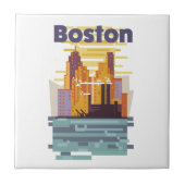 Boston Reiseplakat Fliese (Vorderseite)