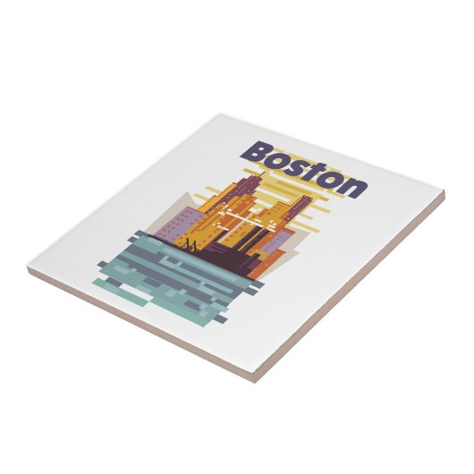 Boston Reiseplakat Fliese (Seite)
