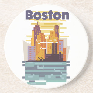 Boston Reiseplakat Getränkeuntersetzer