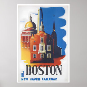 Boston Reiseplakat Massachusetts Kunstdruck Poster