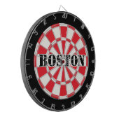 BOSTON rot schwarz und weiß Dartscheibe (Vorderseite Links)