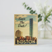 Boston Save the Date Vintage Postkarten (Stehend Vorderseite)