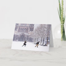 Boston Schneeballkampf Grußkarte