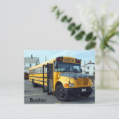 Boston School Bus Postkarte (Stehend Vorderseite)
