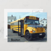 Boston School Bus Postkarte (Vorne/Hinten)