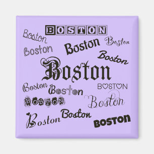 Boston Schriftart auf Lavender Magnet
