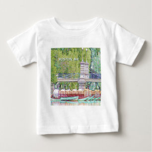 Boston-Schwan-Boote im Bleistift-und Tinten-Filter Baby T-shirt