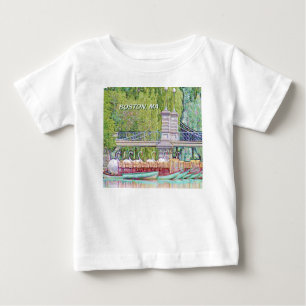 Boston-Schwan-Boote im Bleistift-und Tinten-Filter Baby T-shirt