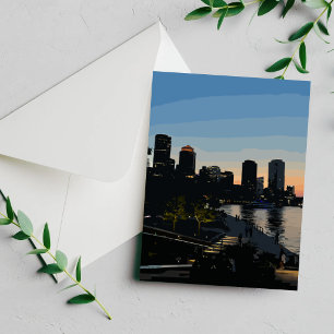 Boston Seaport Sonnenuntergang Stadtsilhouette Kar