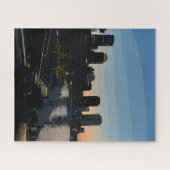 Boston Seaport Sunset City Skyline Puzzle (Horizontal)