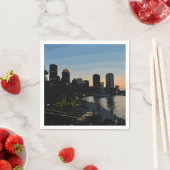 Boston Seaport Sunset City Skyline Serviette (Beispiel)