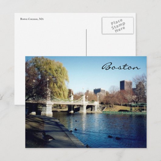 Boston-See Postkarte (Vorne/Hinten)