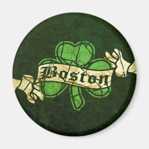 Boston Shamrock im Vintage-Stil Magnet