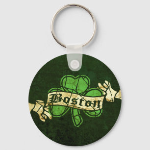 Boston Shamrock im Vintage-Stil Schlüsselanhänger