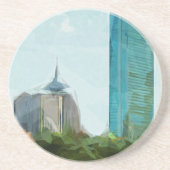 Boston Skyline Abstrakter Impressionismus Getränkeuntersetzer (Vorne)