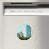 Boston Skyline Abstrakter Impressionismus Magnet (In Situ (Geschirrspüler))