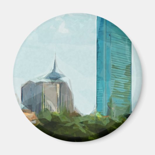 Boston Skyline Abstrakter Impressionismus Magnet (Vorne)