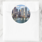 Boston-Skyline am Wasser Runder Aufkleber (Tasche)