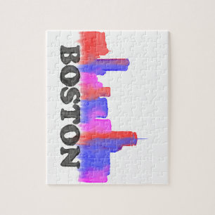 Boston-Skyline-Aquarell Puzzle