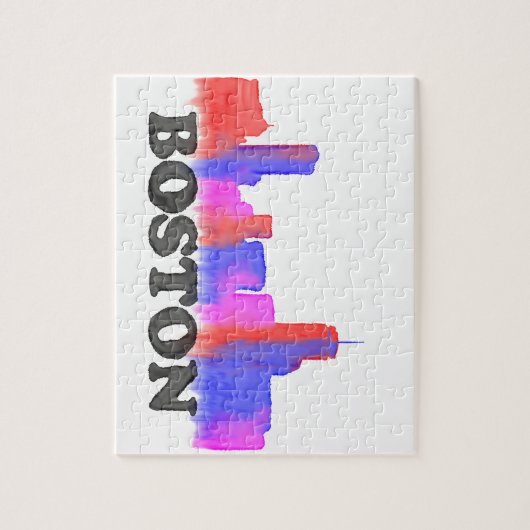 Boston-Skyline-Aquarell Puzzle (Vertikal)