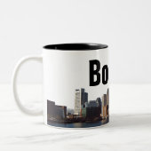 Boston-Skyline auf einer Schale Zweifarbige Tasse (Links)