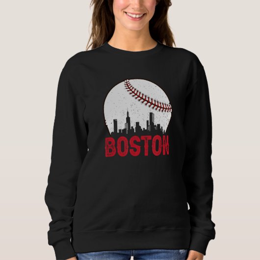 Boston Skyline Boston Massachusetts Baseball Citys Sweatshirt (Vorderseite)