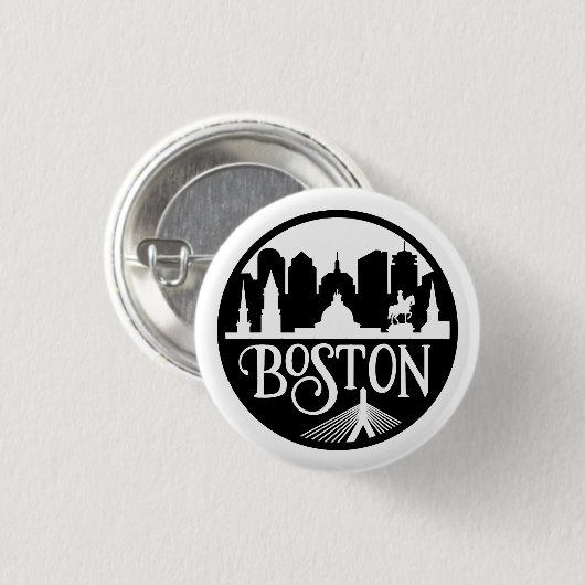 Boston Skyline Button (Vorne & Hinten)