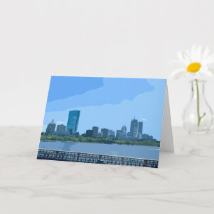 Boston Skyline Charles River Gemälde Karte