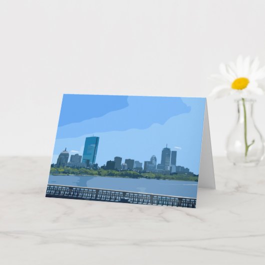 Boston Skyline Charles River Gemälde Karte (Kleine Pflanze)